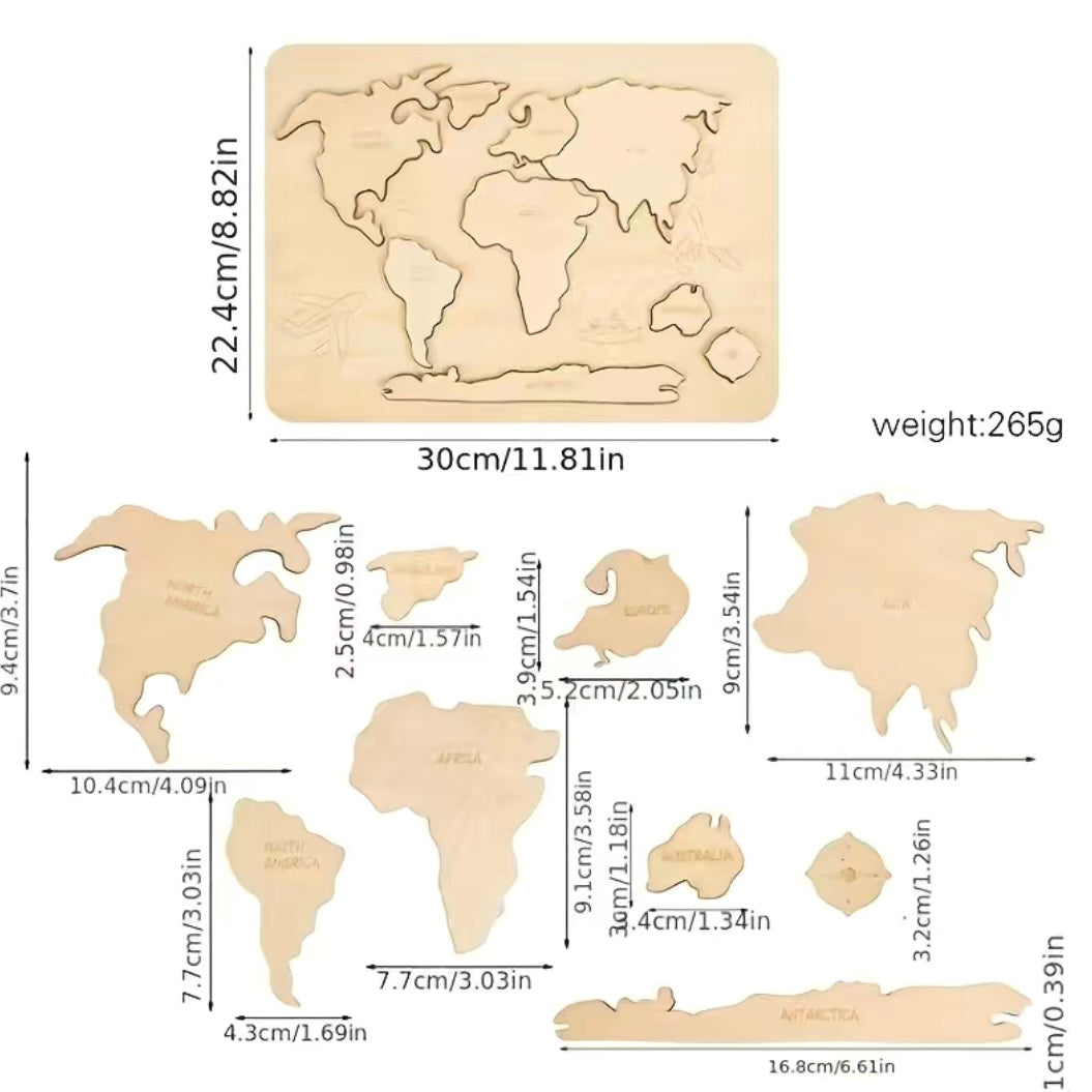 Wooden World Map Jigsaw - My 1st Wooden Toy
