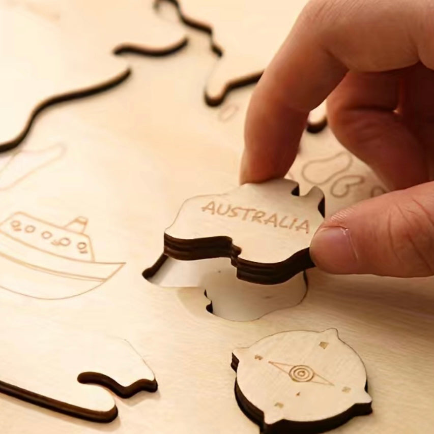 Wooden World Map Jigsaw - My 1st Wooden Toy