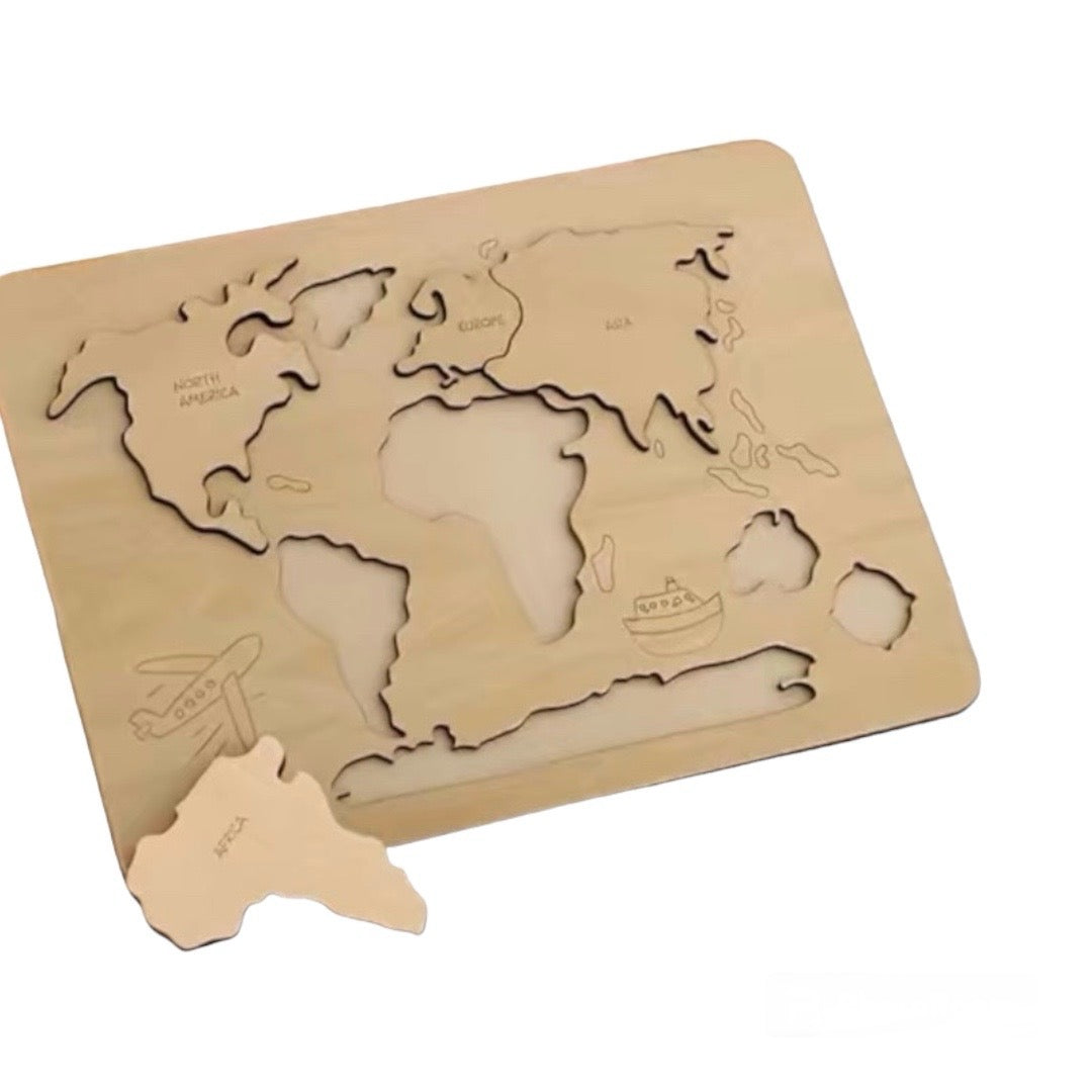 Wooden World Map Jigsaw - My 1st Wooden Toy