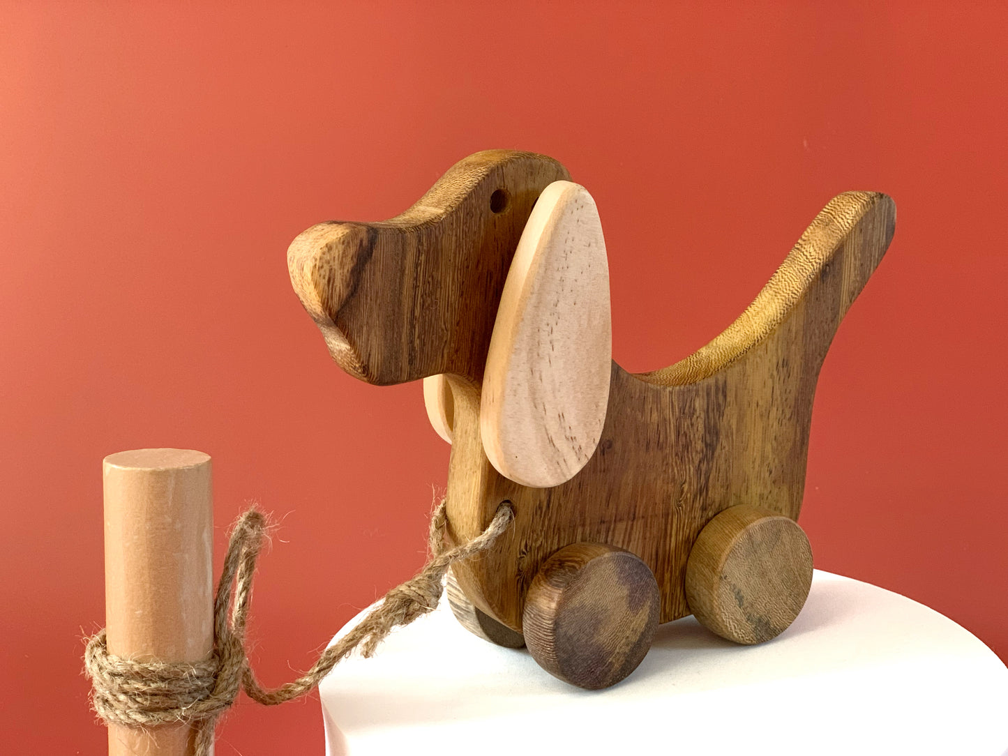 Wooden Dog Pull Toy - My first wooden toy