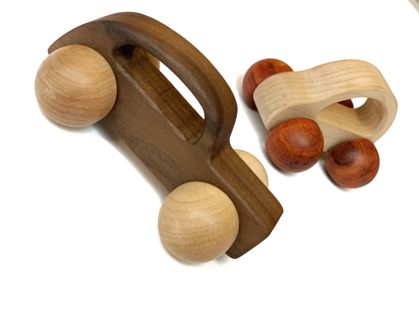 Maple mahogany wheel car - My first wooden toy