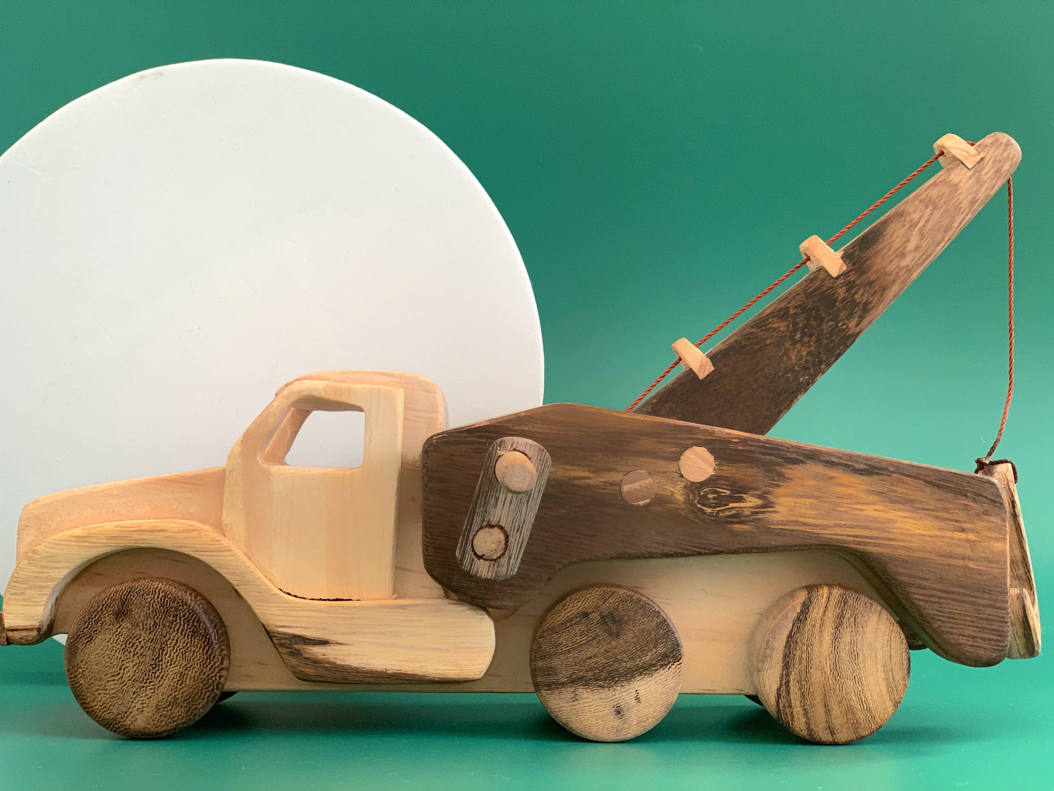 Wooden toy 2024 crane truck