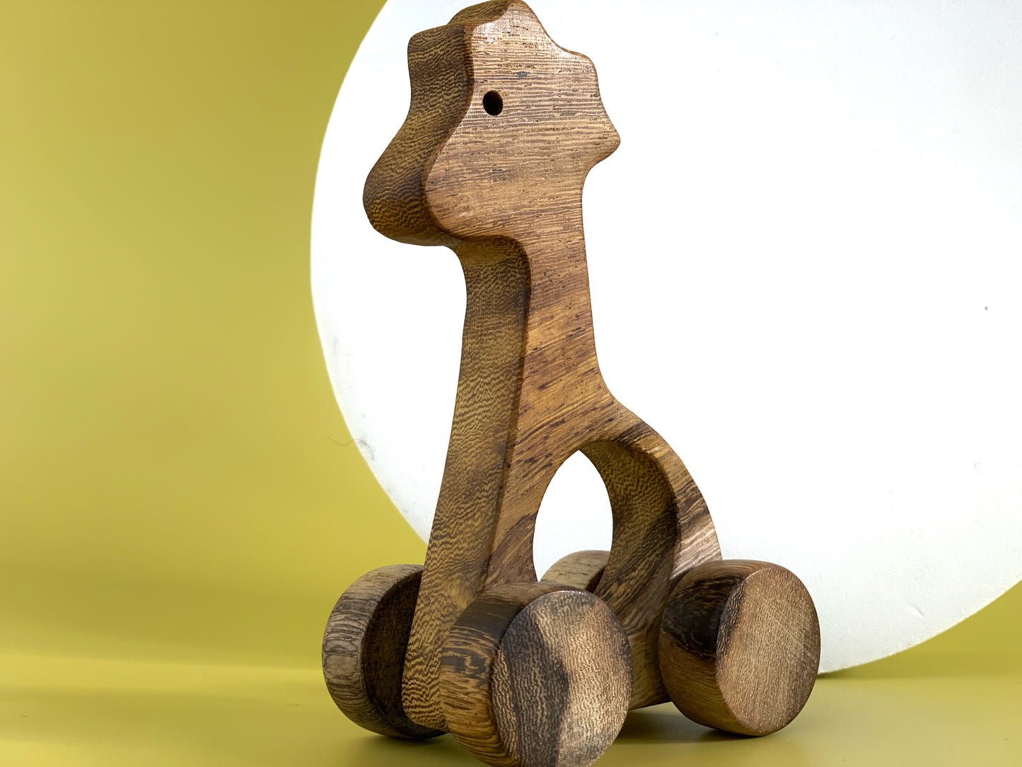 Wooden Giraffe on Wheels - My first wooden toy