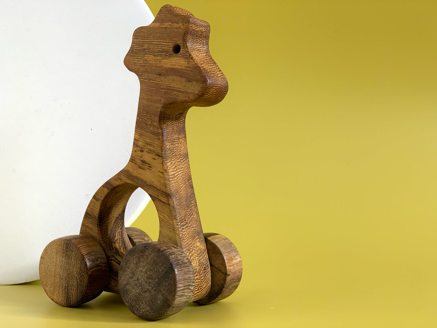 Wooden Giraffe on Wheels - My first wooden toy